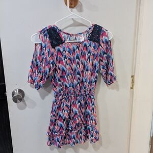 Justice Vibrant Multicolor Kids Dress with Ruffles